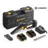 Mini drujba fara fir Humberg, motor fara perii, 2 baterii de 21V si 2Ah, 2 sine de ghidare de 6", lanturi, ungere automata, tensionare rapida, 21000 rpm, sistem de reglare a lantului-poza 4-Dacenergy.ro