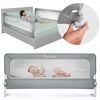 Bariera de protectie pat copii, cadru durabil din otel, plasa durabila si respirabila, 100% poliester, sistem de blocare, husa lavabila, 200 x 70-83 cm, gri-poza 8-Dacenergy.ro