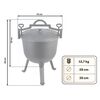 Cazan din aliaj de fonta, pereti grosi, capac cu aerisire, trepied cu picioare detasabile, 11 l, negru-poza 3-Dacenergy.ro