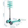 Trotineta de echilibru cu trei roti, material ghidon din aluminiu, inaltimea reglabila a ghidonului, iluminare LED, greutate maxima utilizator 50 kg, punte fluorescenta, turcoaz, Culoare: Turcoaz, Fosforescent-poza 10-Dacenergy.ro