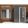 Magazie de gradina DacEnergy©, realizata din otel galvanizat si tabla de otel vopsita, 1 usa glisanta, 4 guri de ventilatie, 164 × 100 × 184 cm, Lungime: 164 cm-poza 2-Dacenergy.ro