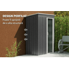 Magazie de gradina DacEnergy©, realizata din otel galvanizat si tabla de otel vopsita, 1 usa glisanta, 4 guri de ventilatie, 164 × 100 × 184 cm, Lungime: 164 cm-poza 4-Dacenergy.ro