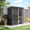 Magazie de gradina DacEnergy©, realizata din otel galvanizat si tabla de otel vopsita, 1 usa glisanta, 4 guri de ventilatie, 164 × 100 × 184 cm, Lungime: 164 cm-poza 7-Dacenergy.ro