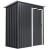 Magazie de gradina DacEnergy©, realizata din otel galvanizat si tabla de otel vopsita, 1 usa glisanta, 4 guri de ventilatie, 164 × 100 × 184 cm, Lungime: 164 cm-Dacenergy.ro