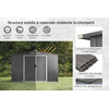 Magazie de gradina DacEnergy©, realizata din otel galvanizat si tabla de otel vopsita, 2 usi glisante, 4 guri de ventilatie pentru circulatia aerului, 312 x 312 x 194 cm, Lungime: 312 cm-poza 3-Dacenergy.ro