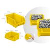 Tabla de scule pentru atelier DacEnergy©, 12 cuve mici, 12 cuve mari, 4 rafturi, 16 suporturi si carlige, 2 seturi de suporturi pentru chei, design modular, 128 x 76 cm, galben si negru, Culoare: Galben, Negru, Lungime: 128 cm-poza 8-Dacenergy.ro