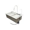 Chiuveta bucatarie otel inoxidabil cu doua baterii, functie cascada, spalator pahare, dozator sapun, scurgator, tava, tocator si accesorii scurgere incluse, 75x46x23.5cm Cod: DISPK13-poza 3-Dacenergy.ro