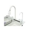 Chiuveta bucatarie otel inoxidabil cu doua baterii, functie cascada, spalator pahare, dozator sapun, scurgator, tava, tocator si accesorii scurgere incluse, 75x46x23.5cm Cod: DISPK13-poza 5-Dacenergy.ro