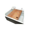 Chiuveta bucatarie otel inoxidabil cu doua baterii, functie cascada, spalator pahare, dozator sapun, scurgator, tava, tocator si accesorii scurgere incluse, 75x46x23.5cm Cod: DISPK13-poza 6-Dacenergy.ro