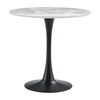 Masă de sufragerie, marmură gri/negru, diametru 90 cm, LORIAN TYP 1-Dacenergy.ro