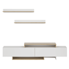 Mobilier de perete living, alb/stejar artisan, MILONA-Dacenergy.ro