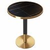 Masă de sufragerie bistro, marmură negră/negru/aur, diametru 80 cm, OREN-Dacenergy.ro