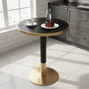 Masă de sufragerie bistro, marmură negră/negru/aur, diametru 80 cm, OREN-poza 3-Dacenergy.ro