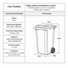 Pubela mobila DacEnergy©, realizata din plastic, cu roti, rezistent la actiunea razelor ultraviolete, frig, caldura, 120 L, 549 x 483 x 948 mm, maro, Culoare: Maro-poza 3-Dacenergy.ro