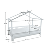 Pat Montessori cu un pat suplimentar, alb, 90x200, KESIO-poza 7-Dacenergy.ro