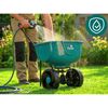 Semanatoare manuala de gradina, realizata din plastic, latime de semanat pana la 3 m, reglare a granulelor pe 10 niveluri, roti mari, capacitate maxima de incarcare 27 kg, verde-poza 12-Dacenergy.ro