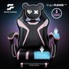 Scaun de gaming, suport extensibil pentru picioare, functie de inclinare a spatarului, reglare a inaltimii, ergonomie, inaltime totala maxima 121 cm, negru si roz, Culoare: Negru, Roz-poza 4-Dacenergy.ro