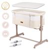 Patut bebelusi, material detasabil, pliabil, 4 roti cu frana, sarcina maxima 9 kg, intrare laterala detasabila, reglare pe 7 niveluri, saltea cu husa detasabila, bej-poza 5-Dacenergy.ro