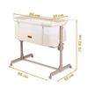Patut bebelusi, material detasabil, pliabil, 4 roti cu frana, sarcina maxima 9 kg, intrare laterala detasabila, reglare pe 7 niveluri, saltea cu husa detasabila, bej-poza 9-Dacenergy.ro
