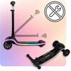 Trotineta de echilibru cu trei roti, ghidon din metal, platformă iluminata cu LED-uri, cu 20 de moduri, inaltimea ghidonului este reglabila, 65–81 cm, usor de pliat, frana de picior, neagra mata, Culoare: Negru deschis-poza 8-Dacenergy.ro
