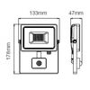 Proiector LED 10W Senzor SAMSUNG Cip Cut-OFF Function Corp Negru 4000K COD: 437-poza 2-Dacenergy.ro