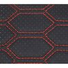 Huse auto compatibile Logan III  CONFORT 2020->  hexagon cu gaurele negru/cusatura rosie-poza 2-Dacenergy.ro