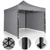Pavilion de gradina, cu 3 pereti, fabricat din PVC, constructie din otel, acoperisul din PVC 1280D – 100% impermeabil, filtru UV UPF50+, 3 x 3 m, gri-poza 2-Dacenergy.ro
