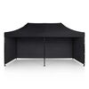 Pavilion de gradina, cu 3 pereti, fabricat din PVC, constructie din otel, acoperisul din PVC 1280D – 100% impermeabil, filtru UV UPF50+, 3 x 6 m, negru-poza 5-Dacenergy.ro