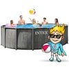 Piscina supraterana cadru metalic rotunda Intex, 457x122 cm, capacitate 16805 litri, pompa filtru cartus 3785 l/h, scara balustrada antiderapanta, prelata protectie, covor sol, liner PVC 3 straturi, asamblare rapida 45 min, Albastru-poza 2-Dacenergy.ro