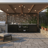 Mobilier de bucătărie de grădină cu 4 piese, chiuvetă, negru, oţel, INES-poza 6-Dacenergy.ro