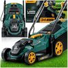 Masina de tuns iarba Humberg, 1400 W, latime taiere 34 cm, cos 30 L, 5 trepte inaltime, Verde, Culoare: Verde, Putere motor	: 1400 W-Dacenergy.ro