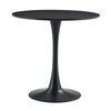 Masă de sufragerie, rotundă, negru, diametru 80 cm, REVENTON NEW-Dacenergy.ro
