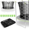 Plasa Protectie Interioara Trambulina Neo-Sport, 374 cm 12ft, 8 Stalpi, Polietilena Rezistenta, Inaltime 180 cm, Intrare Fermoar cu Cleme, Montaj Rapid, Accesoriu Trambulina Gradina, Negru, Diametru: 374 cm-poza 2-Dacenergy.ro