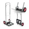 Carucior Transport Pliabil Humberg, Tip Roaba, Capacitate 90 kg, Otel Zincat, 2 Roti cu Ranforsare Metalica, Reglabil 71-108 cm, 41x40x108 cm, Negru Argintiu-poza 2-Dacenergy.ro