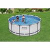 Piscina Supraterana cu Cadru Metalic Bestway, Rotunda, 366x122 cm, 10250 l, Set 6 in 1, Pompa Filtrare 2006 l/h 29 W, Scara si Capac Incluse, Gri-poza 2-Dacenergy.ro