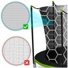 Plasa Protectie Interioara Trambulina Neo-Sport, 374 cm 12ft, 8 Stalpi, Polietilena Rezistenta, Inaltime 180 cm, Intrare Fermoar cu Cleme, Montaj Rapid, Accesoriu Trambulina Gradina, Negru, Diametru: 374 cm-poza 5-Dacenergy.ro
