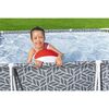 Piscina Supraterana cu Cadru Metalic Bestway, Dreptunghiulara, 366x201x66 cm, 4000 l, Pereti Tritech, Cadru Otel Anticoroziv, Valva Evacuare cu Control Debit, Petec Reparatie Inclus, Gri-poza 7-Dacenergy.ro