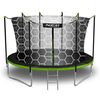 Plasa Protectie Interioara Trambulina Neo-Sport, 435 cm 14ft, 8 Stalpi, Polietilena Rezistenta, Inaltime 180 cm, Intrare Fermoar cu Cleme, Montaj Rapid, Accesoriu Trambulina Gradina, Negru, Diametru: 435 cm-poza 7-Dacenergy.ro