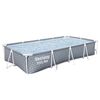 Piscina Supraterana cu Cadru Metalic Bestway, Dreptunghiulara, 366x201x66 cm, 4000 l, Pereti Tritech, Cadru Otel Anticoroziv, Valva Evacuare cu Control Debit, Petec Reparatie Inclus, Gri-poza 2-Dacenergy.ro