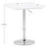 Masă de bar cu înălţime reglabilă, alb, 57x57x84-110 cm, FLORIAN 3 NEW-poza 2-Dacenergy.ro