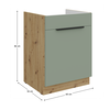 Dulăpior pentru chiuvetă, aquamarine/stejar artisan, ARSANY 60 ZL 1S BB-poza 3-Dacenergy.ro