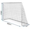 Plasa poarta fotbal Neo-Sport, 300 x 200 x 90 cm, polietilena, rezistenta UV exterior, cabluri montaj incluse, alba-poza 2-Dacenergy.ro