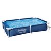 Piscina cu cadru metalic Bestway Steel Pro, supraterana, dreptunghiulara, 1200 l, 221 x 150 x 43 cm, structura Tritech 3 straturi PVC cu plasa de poliester, cadru din otel anticoroziv, valva de golire, fara pompa de filtrare, albastru-poza 4-Dacenergy.ro