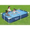 Piscina cu cadru metalic Bestway Steel Pro, supraterana, dreptunghiulara, 1200 l, 221 x 150 x 43 cm, structura Tritech 3 straturi PVC cu plasa de poliester, cadru din otel anticoroziv, valva de golire, fara pompa de filtrare, albastru-poza 6-Dacenergy.ro