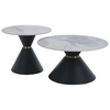 Măsuţe de cafea, set de 2 bucăţi, marmură/negru/auriu, metal, MABUZ NEW-Dacenergy.ro