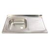 Chiuveta bucatarie inox DacEnergy©, forma dreptunghiulara, dimensiune 80x50x37 cm , cu picurator, culoare gri-poza 2-Dacenergy.ro