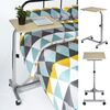 Masa pentru laptop multifunctionala DacEnergy©, cadru metalic gri, blat din MDF acoperit cu PVC crem, 4 roti, reglabila pe inaltime, 48 x 37 x 79 cm-poza 2-Dacenergy.ro