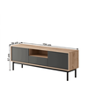 Comoda TV DacEnergy©, realizat din PAL melaminat, lemn masiv si canturi ABS, finisaj stejar jackson hickory si grafit, usile cu sistem tactil PUSH UP, 154x57x39 cm-poza 3-Dacenergy.ro