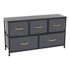 Comoda DacEnergy©, constructie metalica, 5 sertare de panza, 100 x 55 x 30 cm, negru si gri inchis-Dacenergy.ro
