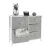 Comoda DacEnergy©, constructie metalica, 5 sertare de panza, 85 x 70 x 30 cm, gri si alb-poza 2-Dacenergy.ro